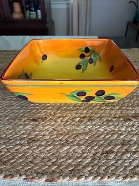 Laurie Gates Sonora Yellow Ceramic Square serving Dish